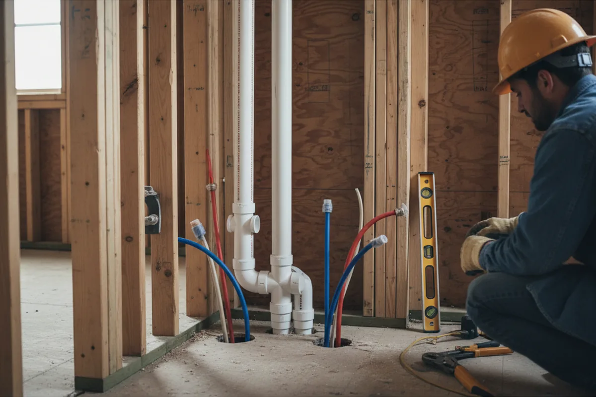 Drain and supply rough-in during Garbage Disposal Repair in Ashford